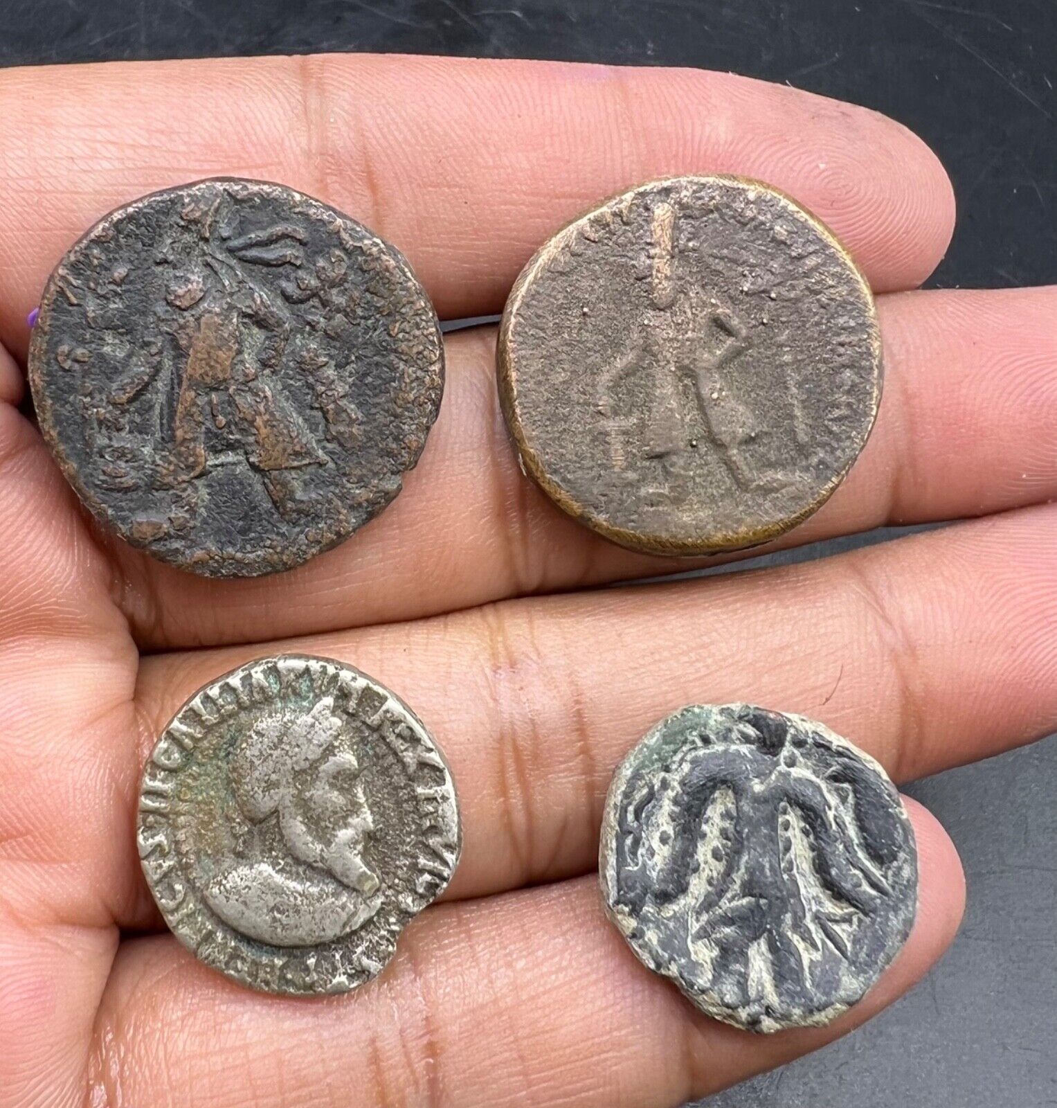 Sale…lot Of 4 Pice Hindo Kushan Bronze Different Good Condtion Coins
