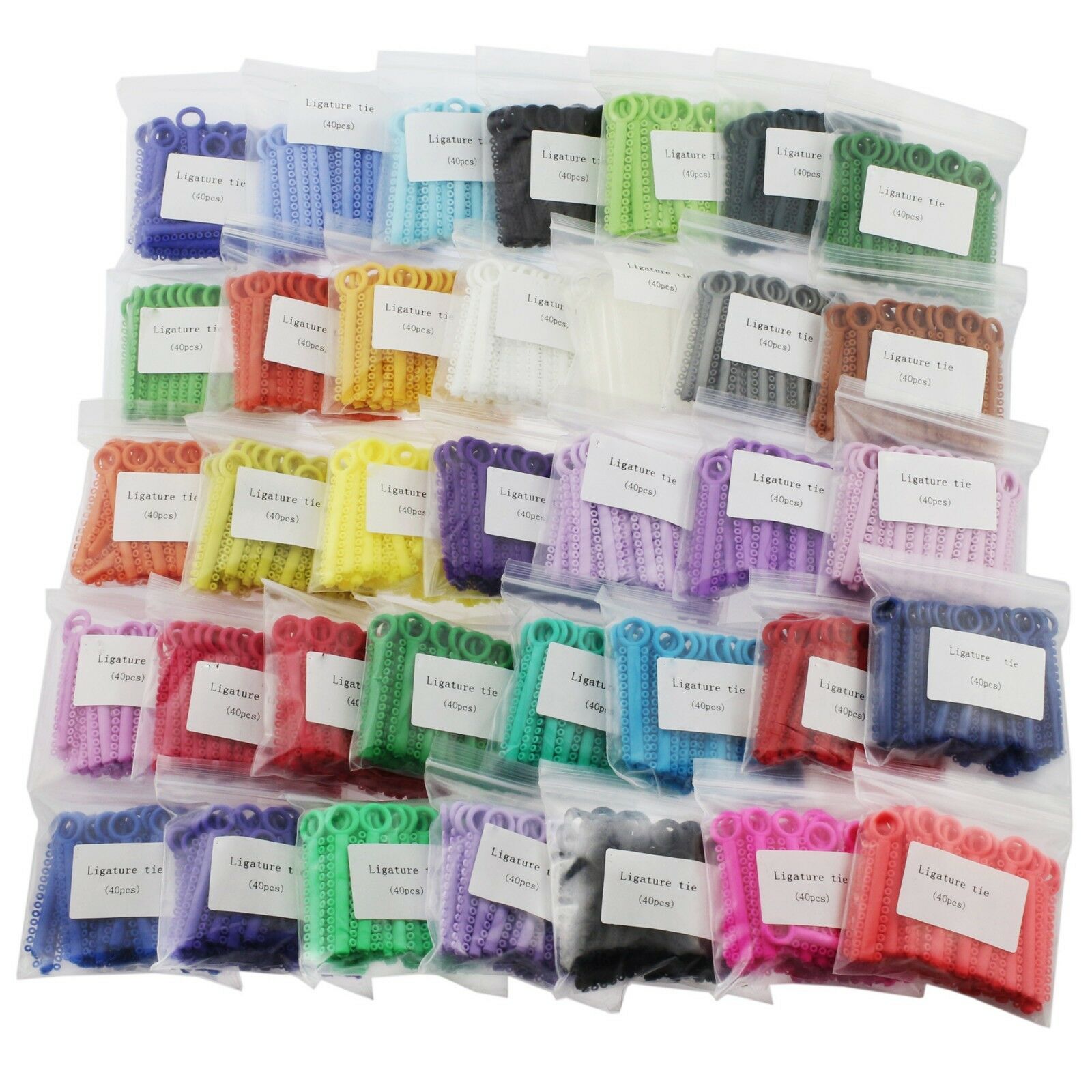 1040pcs / Bag Dental Orthodontic Ligature Ties Elastic Rubber Bands 36 Colors