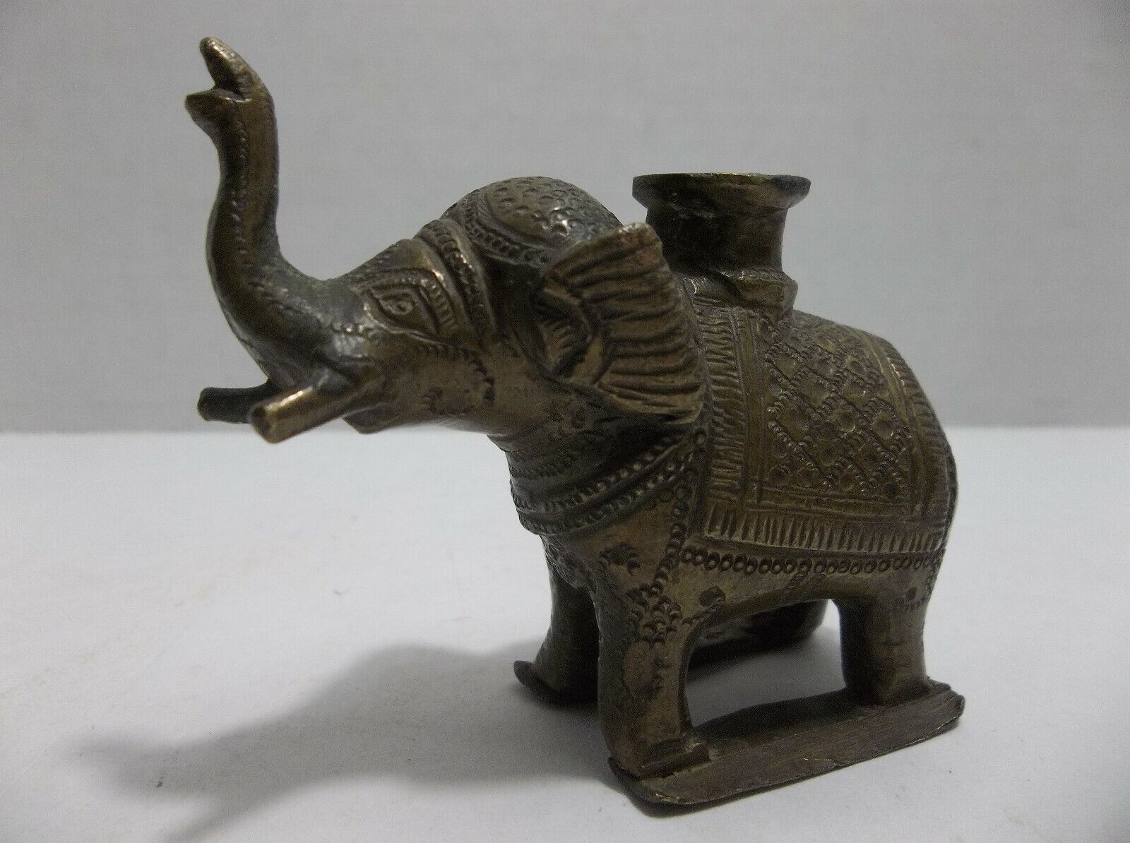 Antique Asian Thai Burmese Elephant Brass Opium Weight