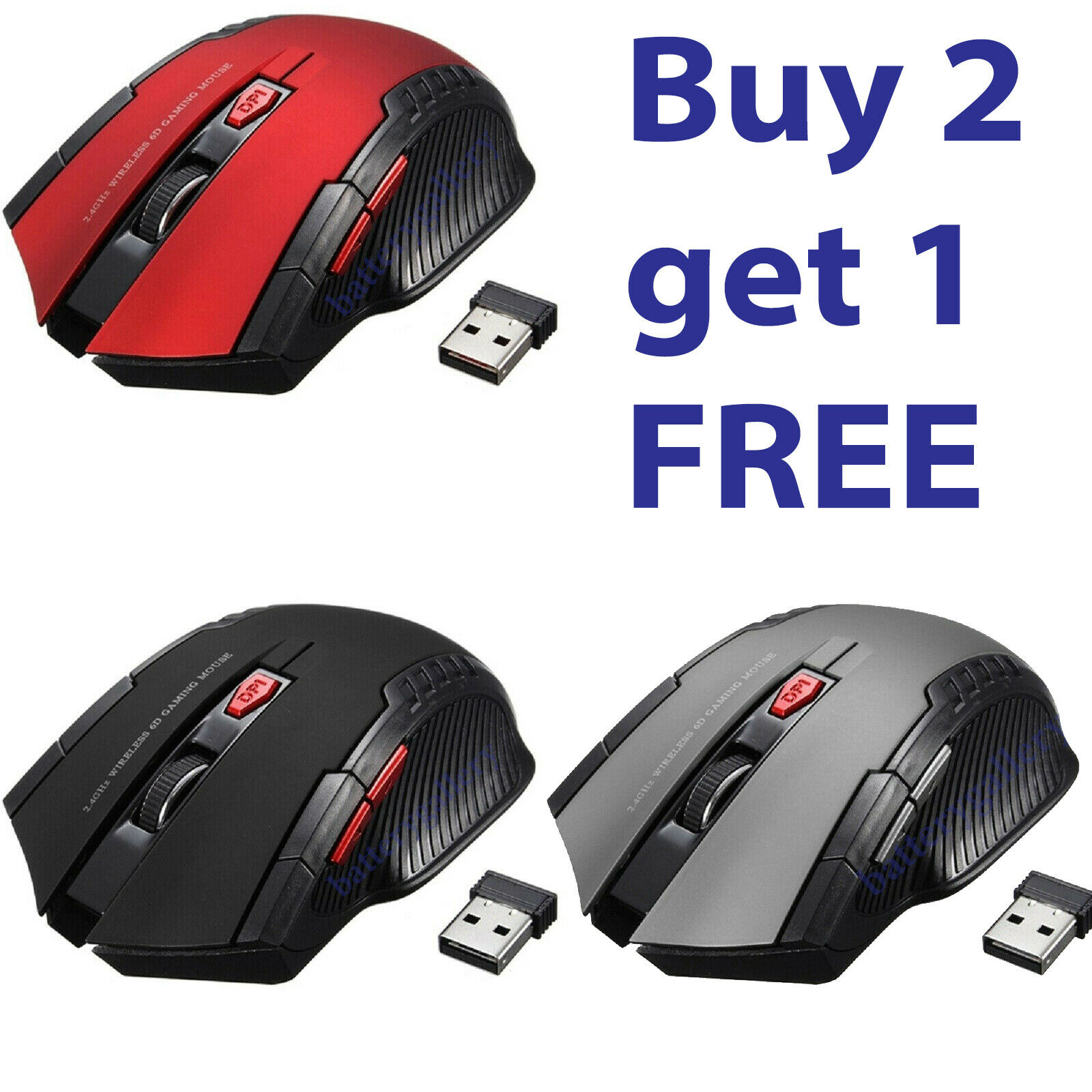 2.4ghz Wireless Gaming Mouse Usb Receiver Optical For Laptop Computer Dpi Usa